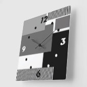 Zwart-wit geometrische vormen vierkante klok (Hoek)