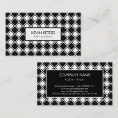 Zwart-wit geometrische vormen visitekaartje (Voorkant / Achterkant)