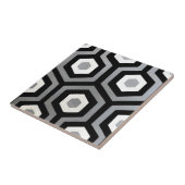 zwart-wit geometrische zeshoek zwart en wit tegeltje (Zijkant)