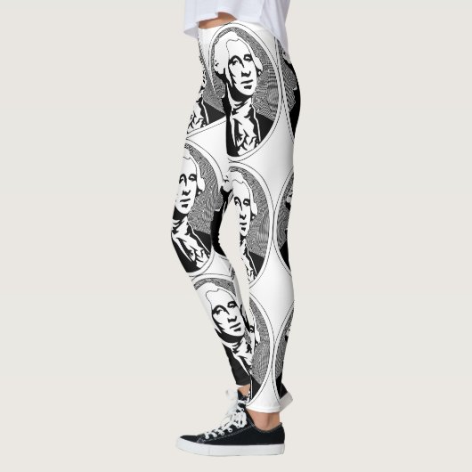 Zwart-wit George Washington Portrait Leggings (Links)