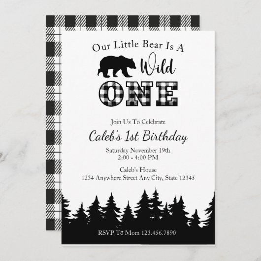 Zwart-wit gepantserd lichtcontact 1e verjaardag kaart (Voorkant / Achterkant)