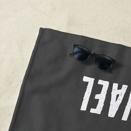 Zwart-wit gepersonaliseerd basketbal strandlaken (In situ)