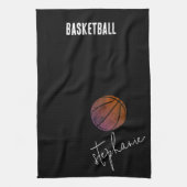 Zwart-wit gepersonaliseerd basketbal theedoek (Verticaal)