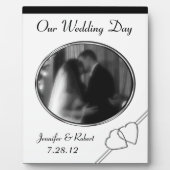 Zwart-wit gepersonaliseerd bruiloft fotoplaat (Voorkant)