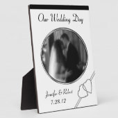 Zwart-wit gepersonaliseerd bruiloft fotoplaat (Zijkant)