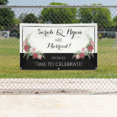 Zwart & Wit Gepersonaliseerd (Dag van) Bruiloft Ba Spandoek (Insitu)