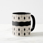 Zwart Wit Gepersonaliseerd Groot Diamantpatroon Mok (Voorkant rechts)