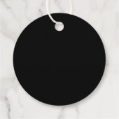 Zwart-wit gepersonaliseerd monogram en naam fav bedankjes labels (Achterkant)