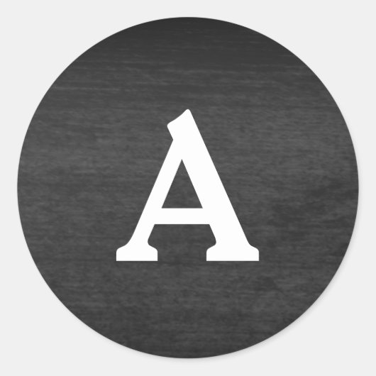Zwart-wit gepersonaliseerd monogram envelop ronde sticker (Voorkant)