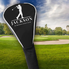 Zwart Wit Gepersonaliseerd Monogram Golf Swing Golfheadcover