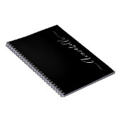 Zwart-wit gepersonaliseerd naam notitieboek (Rechterzijde)