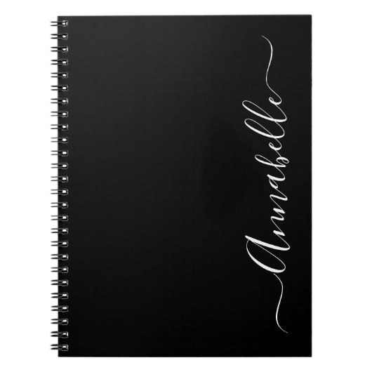 Zwart-wit gepersonaliseerd naam notitieboek (Voorkant)