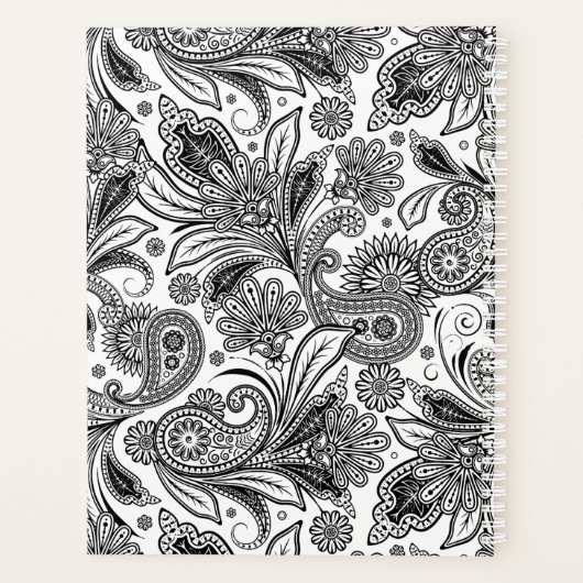 Zwart-wit, gepersonaliseerd planner (Achterkant)