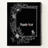 Zwart Wit Gepersonaliseerd Schetsboek voor Tekenin Notitieboek (Achterkant)