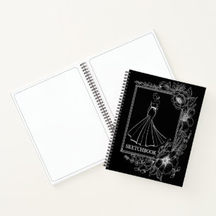 Zwart Wit Gepersonaliseerd Schetsboek voor Tekenin Notitieboek