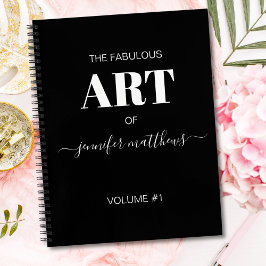 Zwart Wit Gepersonaliseerd Script Naam Schetsboek Notitieboek