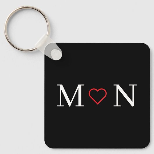 Zwart-wit gepersonaliseerd sleutelhanger (Voorkant)