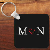 Zwart-wit gepersonaliseerd sleutelhanger (Voorkant)