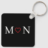 Zwart-wit gepersonaliseerd sleutelhanger (Achterkant)