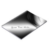 Zwart-wit gepersonaliseerd spiraal notitieboek (Linkerzijde)