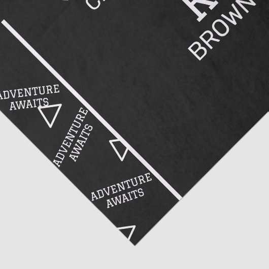 Zwart-wit gepersonaliseerd tissuepapier (Detail)