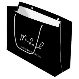Zwart & Wit Gepersonaliseerd Trouwfeest Naam Cadea Groot Cadeauzakje