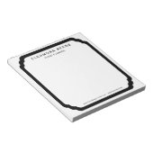 Zwart-wit gepersonaliseerd zakelijk briefpapier notitieblok (Schuin)