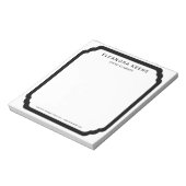 Zwart-wit gepersonaliseerd zakelijk briefpapier notitieblok (Linkerzijde)
