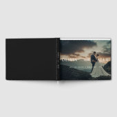 Zwart-wit gepersonaliseerde bruiloft foto gastenboek (Volledig)