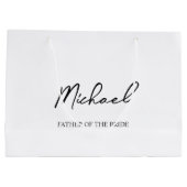Zwart & Wit Gepersonaliseerde Bruiloft Party Naam  Groot Cadeauzakje (Achterkant)