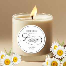 Zwart-wit gepersonaliseerde Daisy Candle Label