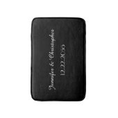 Zwart-wit gepersonaliseerde elegante pluche badmat (Voorkant Verticaal)