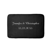 Zwart-wit gepersonaliseerde elegante pluche badmat (Voorkant)