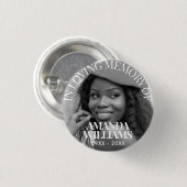 Zwart-Wit | Gepersonaliseerde foto Memorial Ronde Button 3,2 Cm (Voorkant /achterkant)