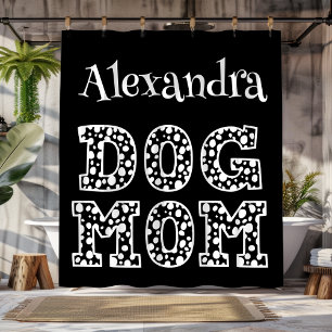 Zwart-wit Gepersonaliseerde Hond Mama Douchegordijn