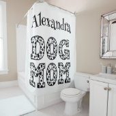 Zwart-wit Gepersonaliseerde Hond Mama Douchegordijn (In situ)