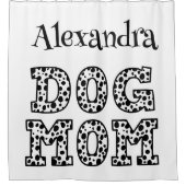 Zwart-wit Gepersonaliseerde Hond Mama Douchegordijn (Voorkant)