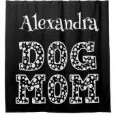 Zwart-wit Gepersonaliseerde Hond Mama Douchegordijn (Voorkant)