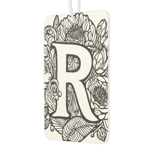 Zwart-wit gepersonaliseerde inkt Tattoo bloemen Luchtverfrisser (Links)