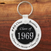 Zwart-wit Gepersonaliseerde Klasse van 1969 Gesche Sleutelhanger (Achterkant)