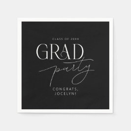 Zwart Wit Gepersonaliseerde Minimalistische Afstud Servet