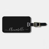 Zwart-wit gepersonaliseerde naam bagagelabel (Voorkant horizontaal)