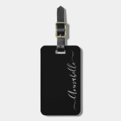 Zwart-wit gepersonaliseerde naam bagagelabel (Voorkant verticaal)