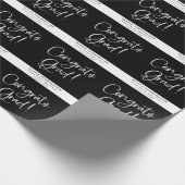 Zwart Wit Gepersonaliseerde Naam Congrats Afstudee Cadeaupapier (Hoek)