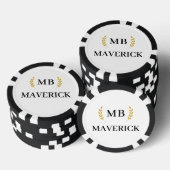Zwart & Wit Gepersonaliseerde naam Las Vegas Casin Poker Chips (Opstapeling)