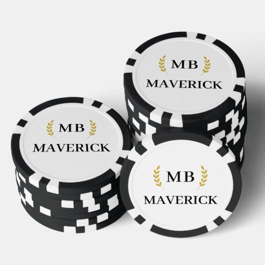 Zwart & Wit Gepersonaliseerde naam Las Vegas Casin Poker Chips (Opstapeling)