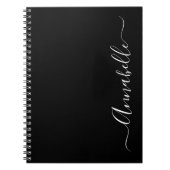 Zwart-wit gepersonaliseerde naam notitieboek (Voorkant)
