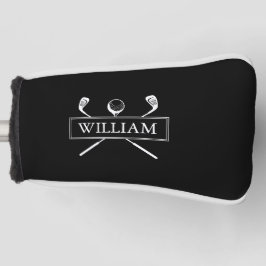 Zwart-wit gepersonaliseerde naamclubs en bal golfheadcover