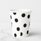 Zwart-wit gepersonaliseerde verjaardag papieren bekers (Rechts)