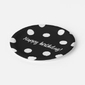 Zwart-wit gepersonaliseerde verjaardag papieren bordje (Gekanteld)